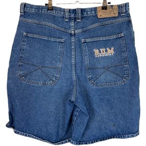 Vintage 1990s BUM Equipment Embroidered Logo Patch Spell-out Mens W38 Shorts